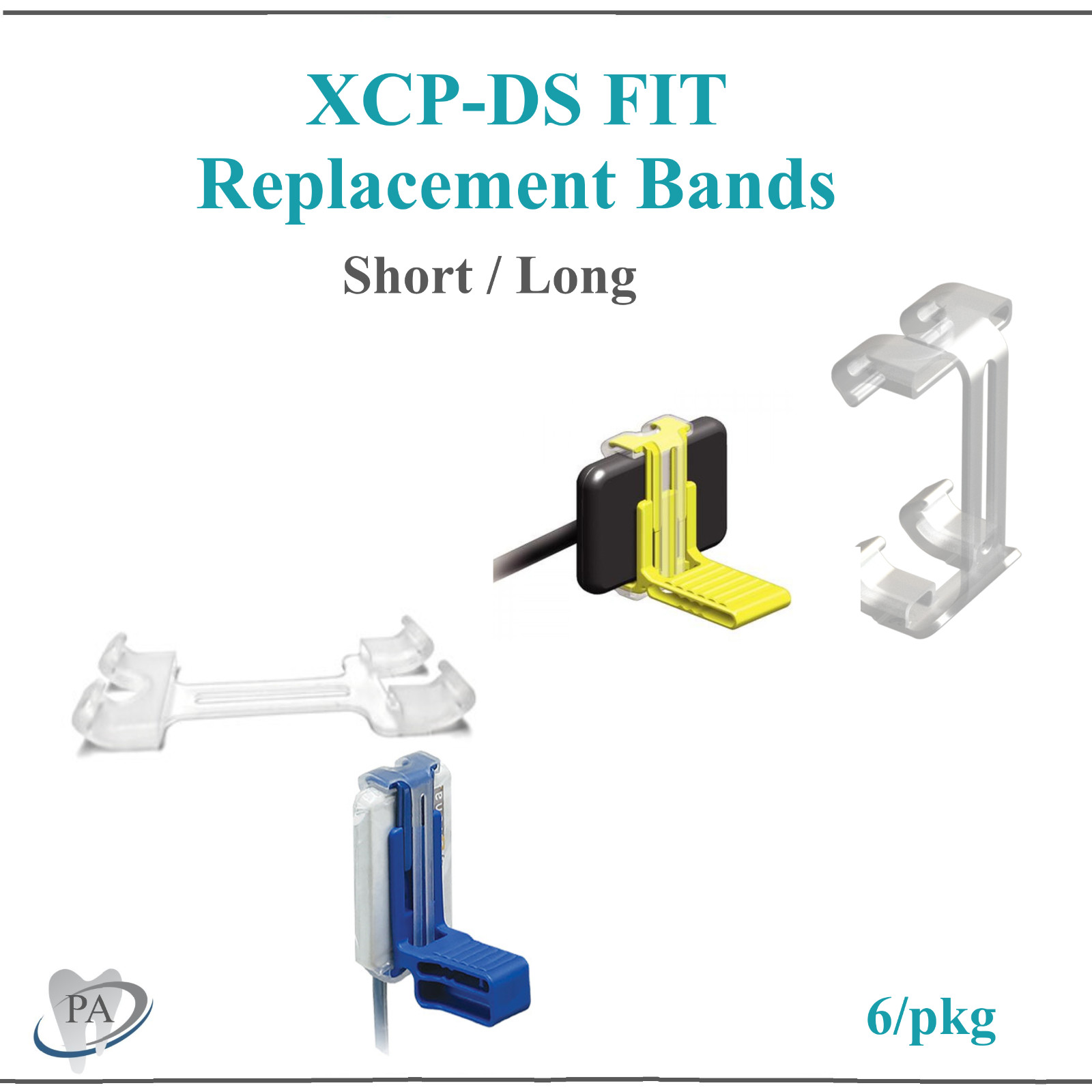 Dental X-Ray XCP-DS FIT Short Replacement Bands or Long Replacement Band, 6/Pk
