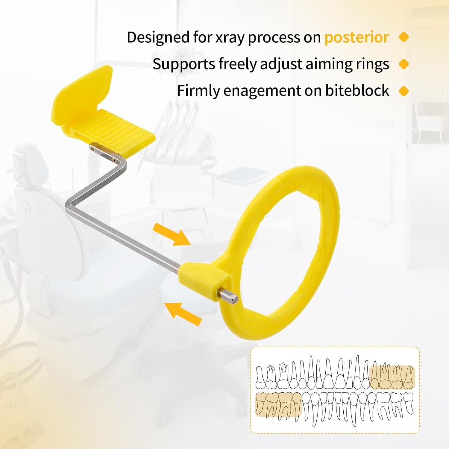 US 5Pcs Dental XCP Posterior Indicator Arms X-Ray Sensor Holder BAI Style Yellow