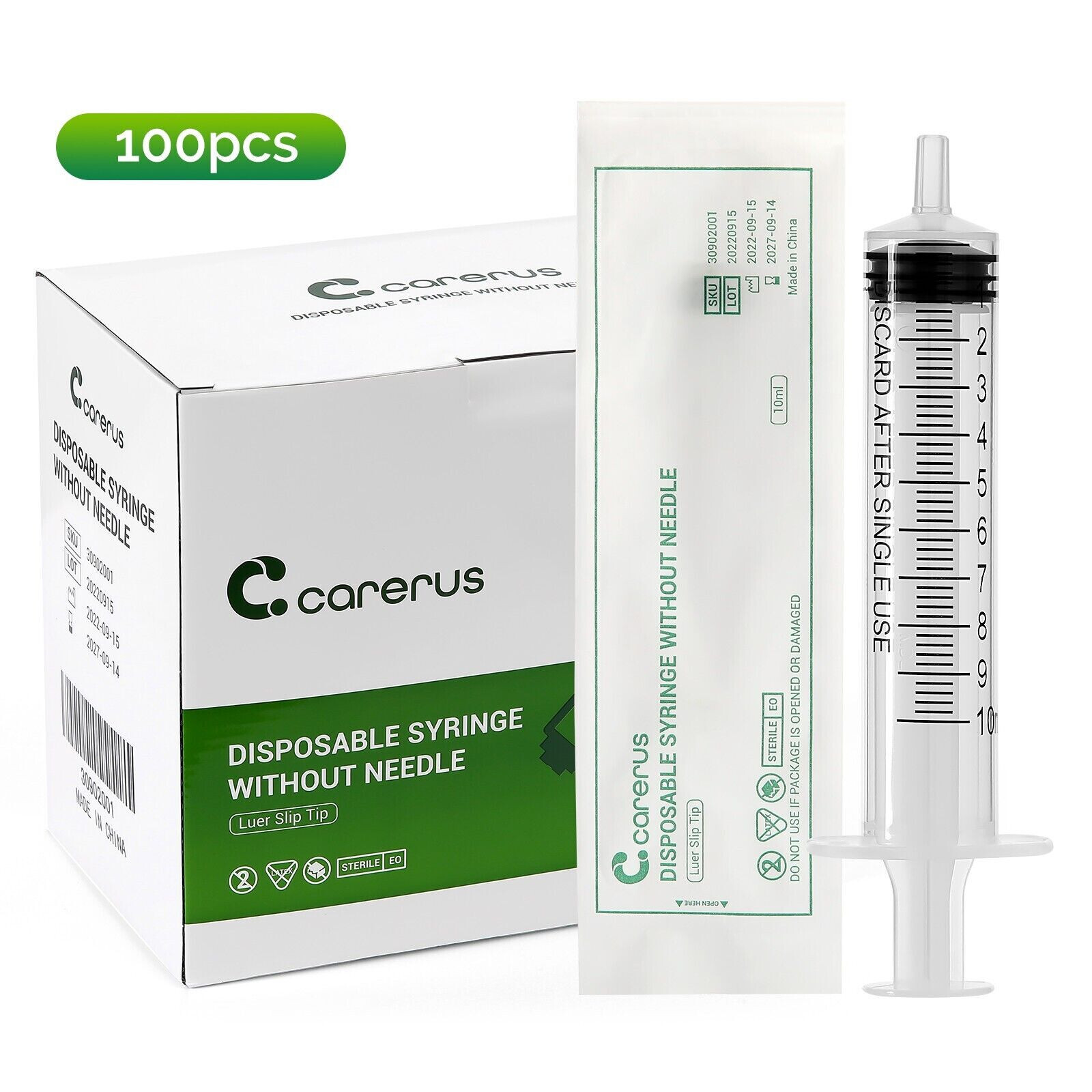 100PCS/Box 10ml Graduated Syringes Individual Pack without Needles Sterile