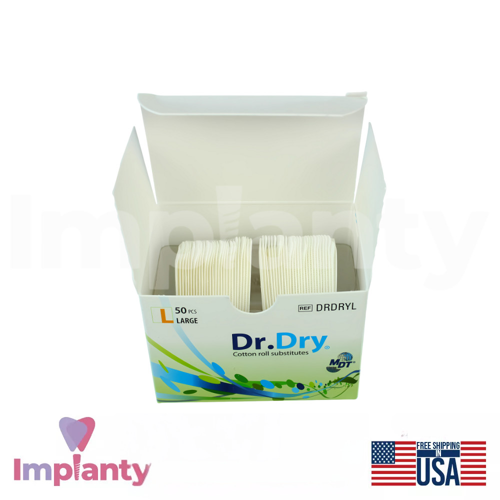 1x Dental Dr.Dry Cotton Roll Substitute Pads 50pcs Moisture Control Management
