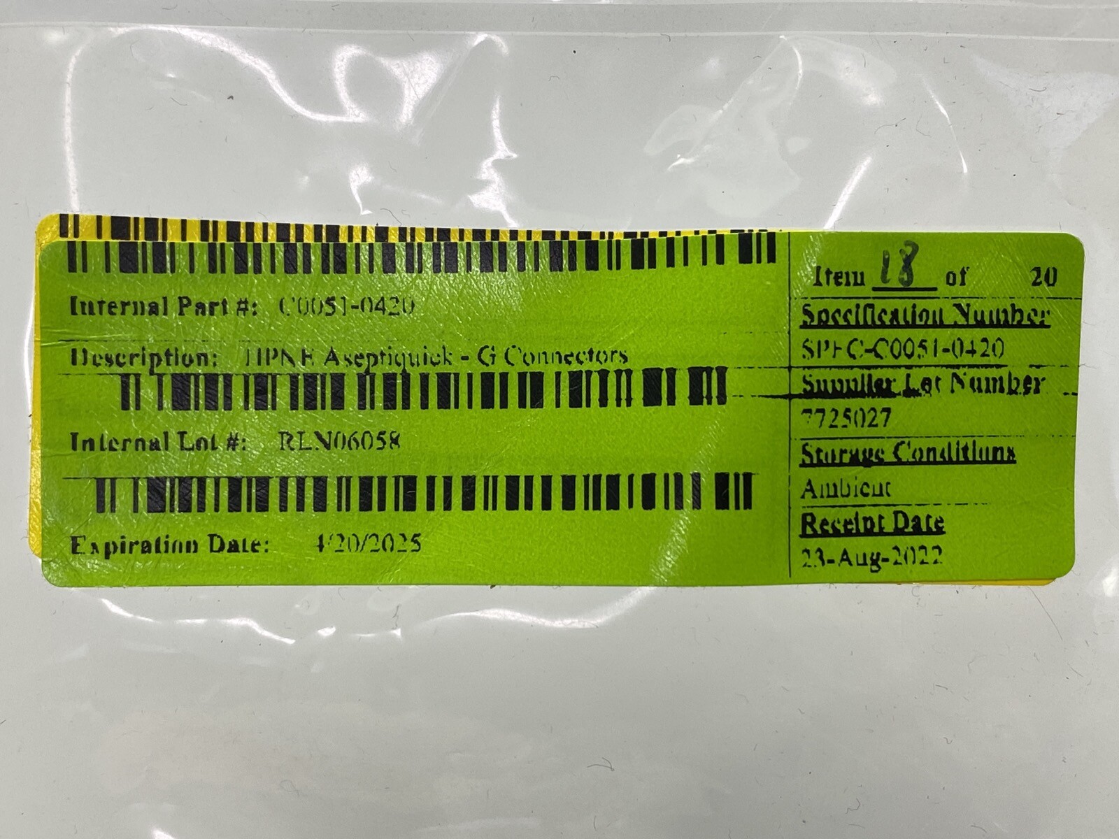 (4) CPC AseptiQuik G Connector Body 1-1/2” PC Non-Valved Genderless AQG33024HT