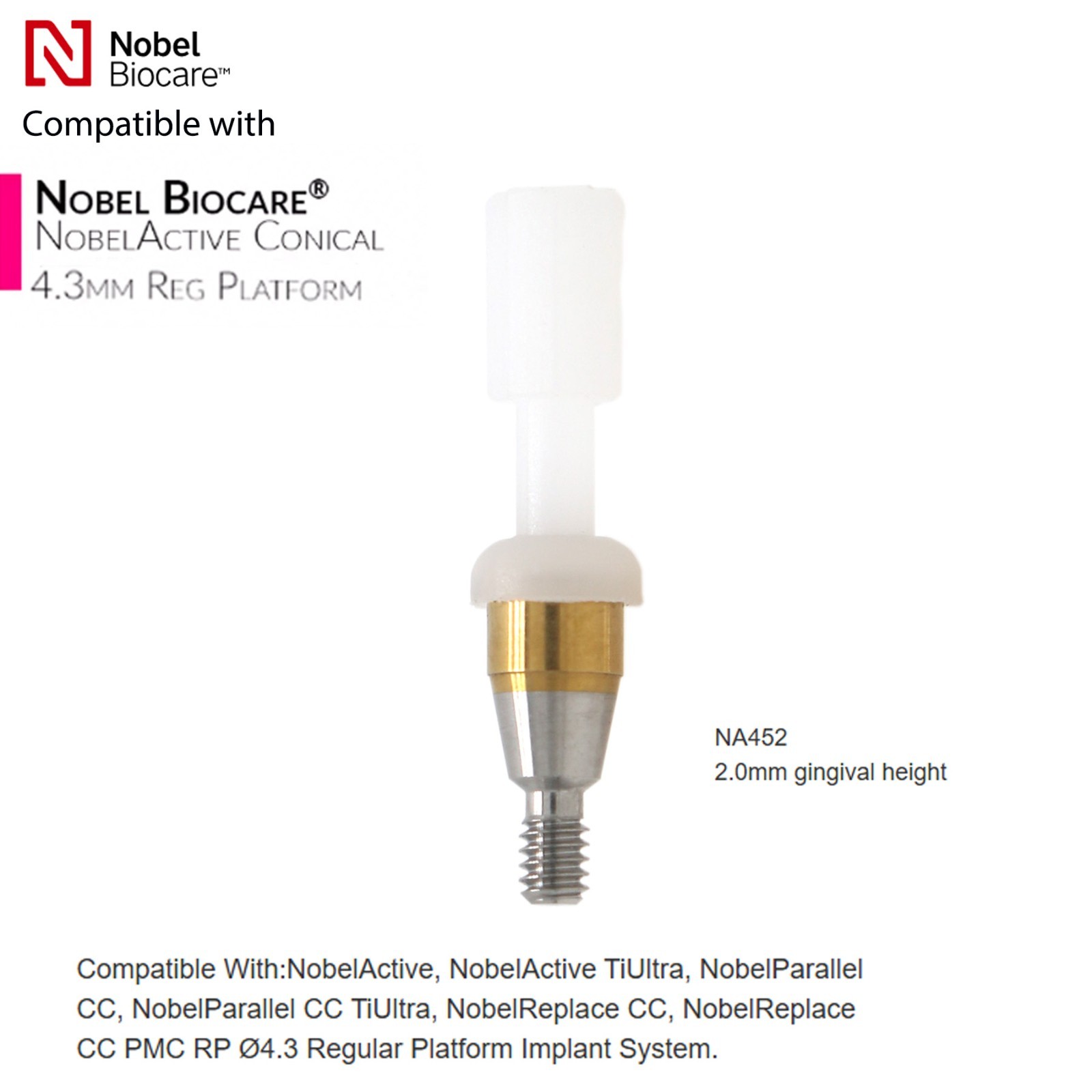 Implant Locat0r Abutment NP/RP, Fit For Nobel Biocare Active ,AH=1/2/3/4/5.0mm