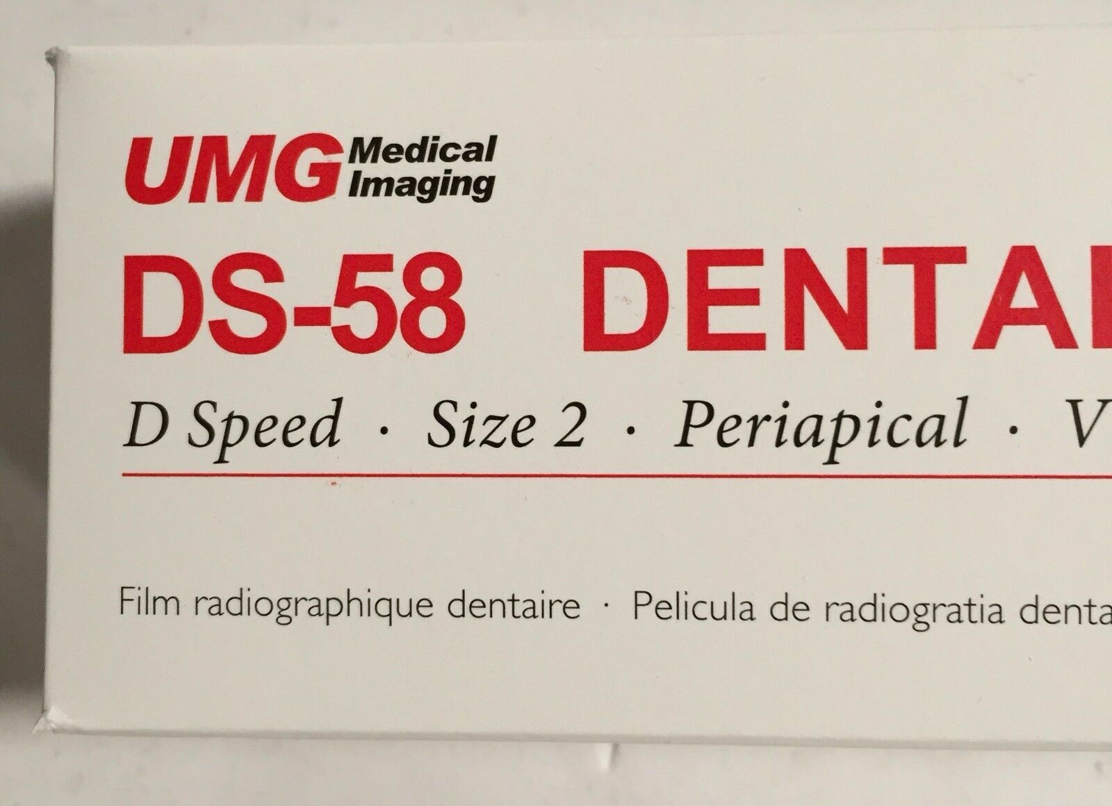 150/Box UMG DS-58 Size 2 D Speed Periapical Vinyl Pack Dental X-Ray Film
