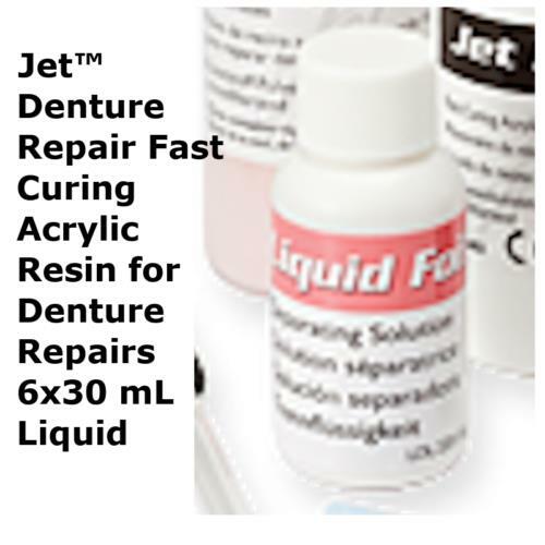 Lang Dental Jet™ Denture Repair Fast Curing Acrylic Resin 6×30 mL Liquid