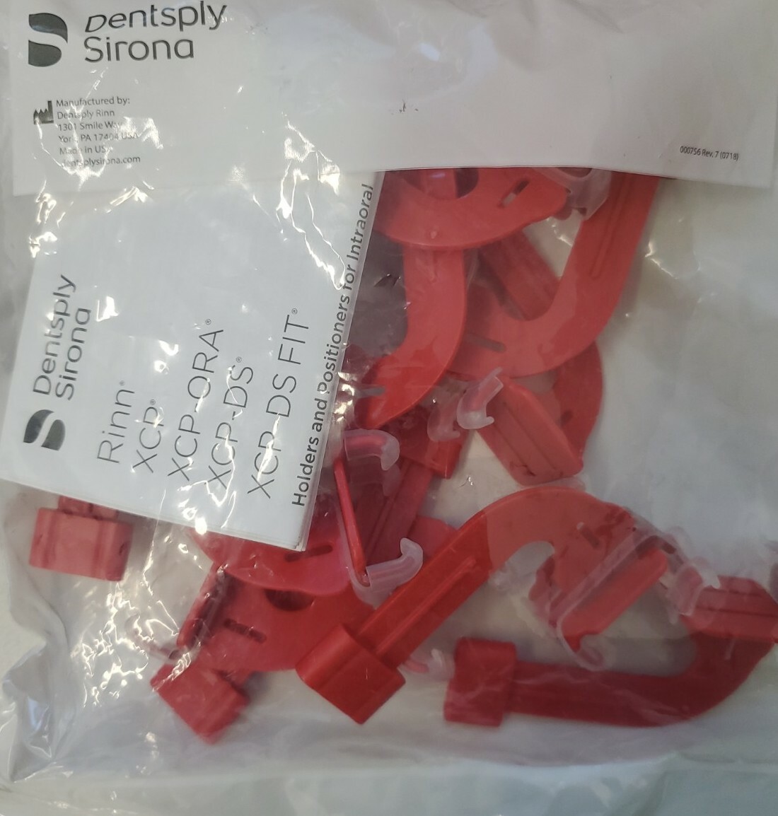 Dentsply XCP-DS Fit Sensor Holder Dental XRAY Vertical Bitewing pack of 10 Red
