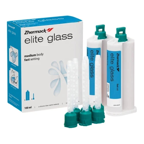 ZHERMACK DENTAL SILICONE ELITE GLASS FAST SET 2 x 50 ml (Free Ship)