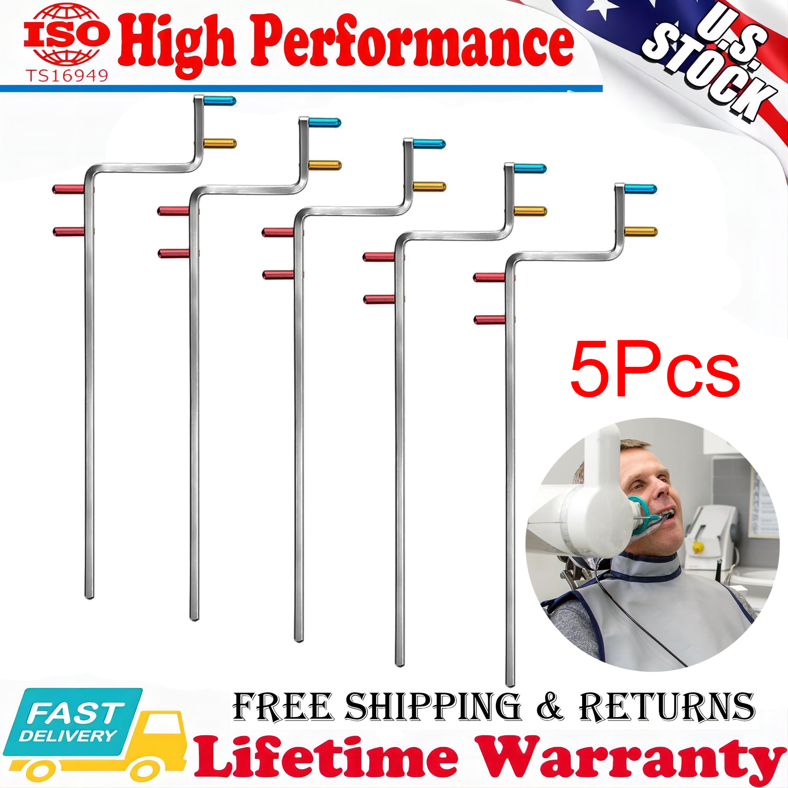 5x Universal Dental X-Ray Indicator Aligning Arms Dental Xray Sensor Holders USA
