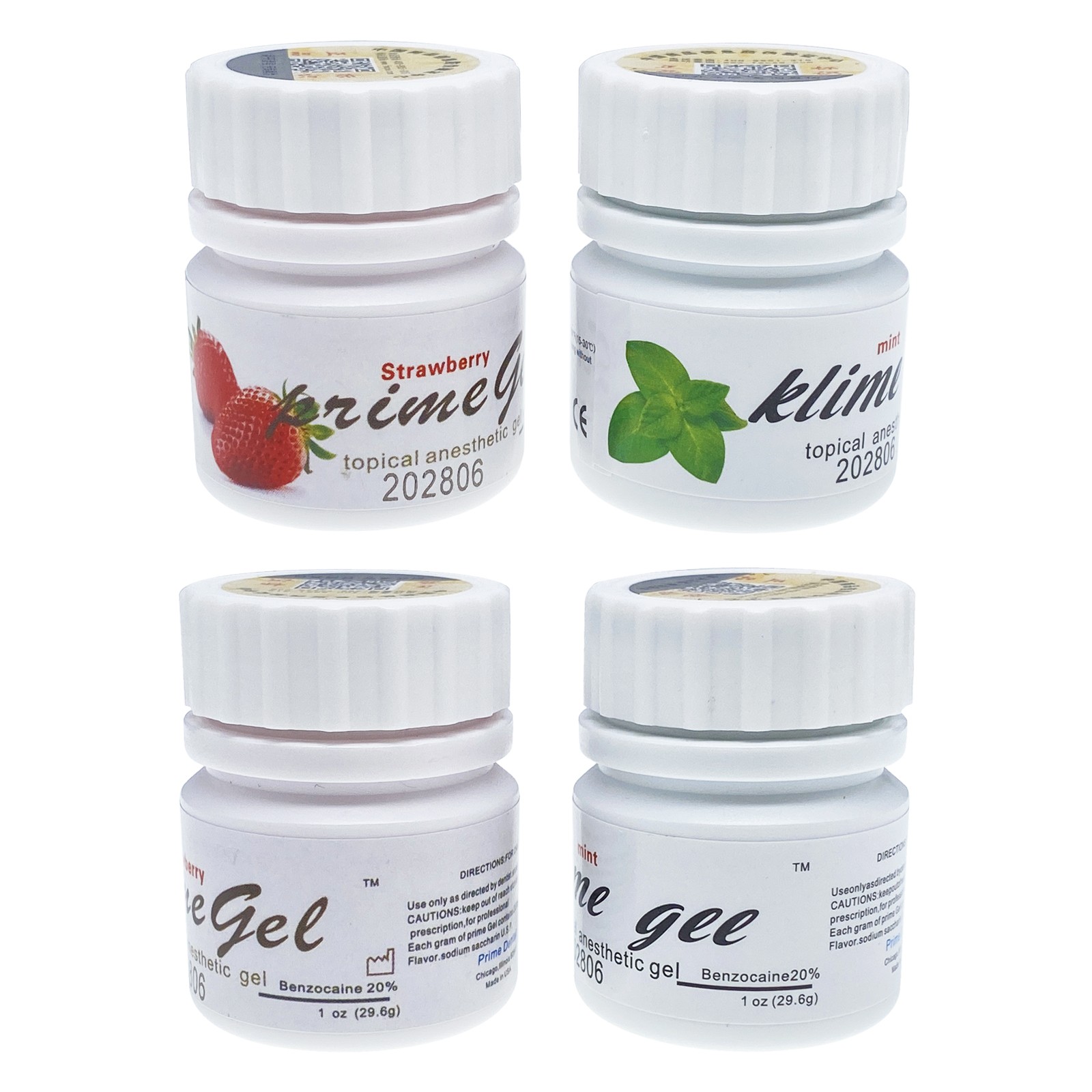 Fresh Dental Topical pain free Gel 20% Benzocaine 1oz Jar , Mint/Strawberry