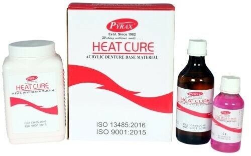 Dental HEAT CURE Acrylic Denture Base Material PYRAX – Various Shades and Packs