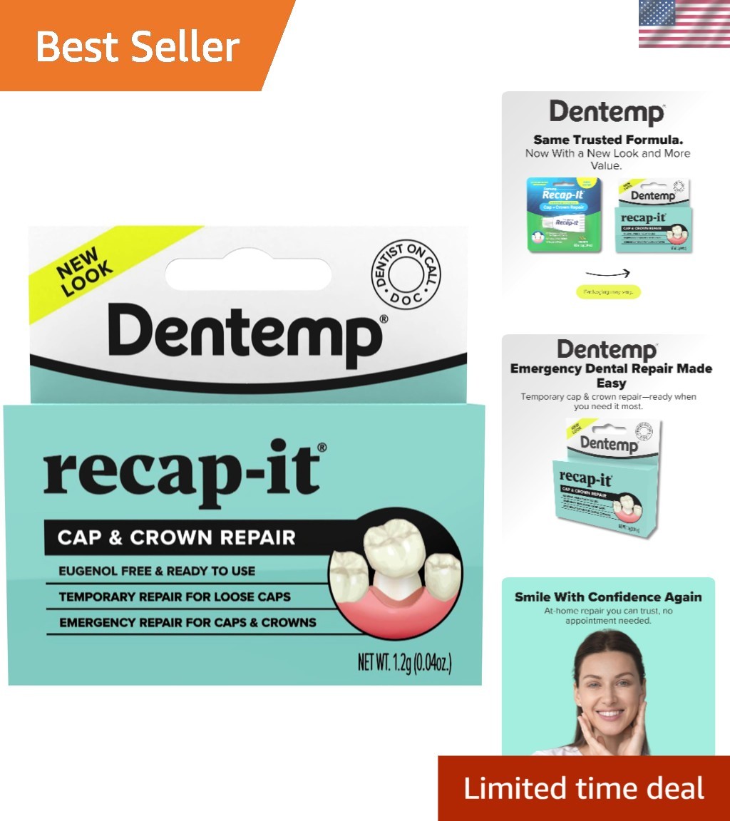 Clear Dental Cement for Crowns – Portable Dental Repair Kit with Applicator