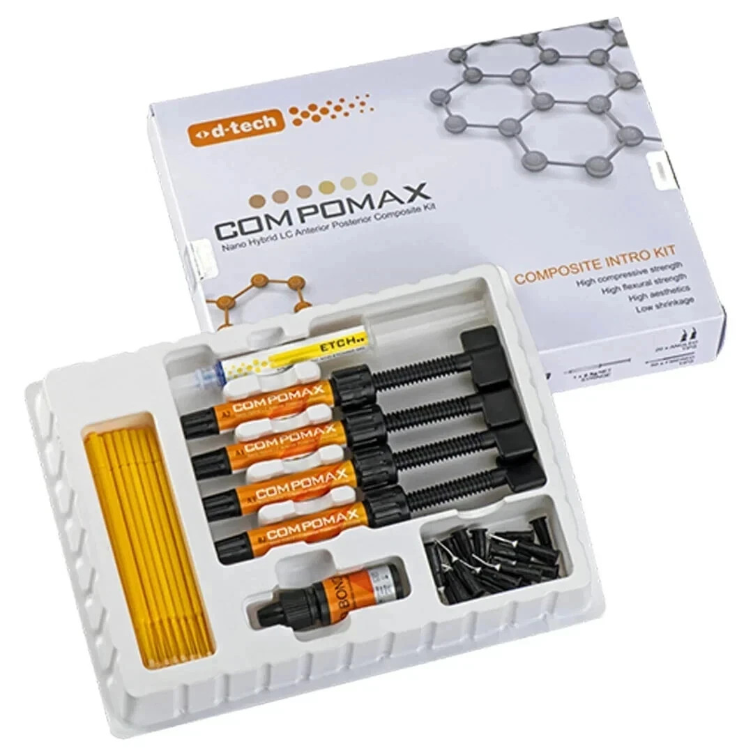 D-Tech Compomax Nano Hybrid LC Anterior Posterior Composite 4 composite Kit