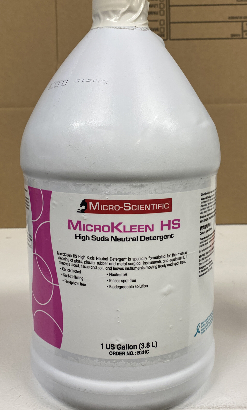 MicroKleen HS High Suds Neutral Detergent For Surgical Instruments. 1 Gallon