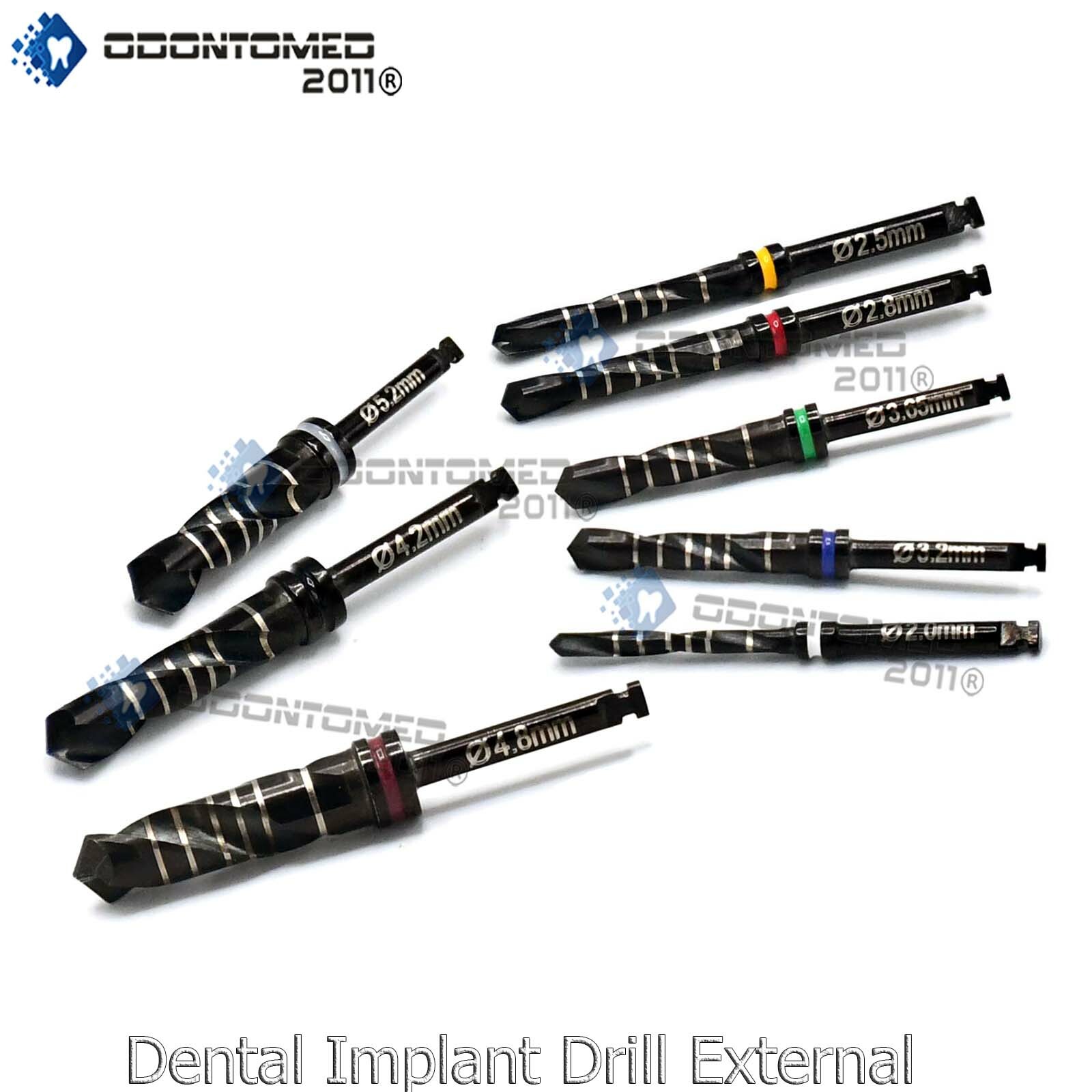 ODM Dental Surgery Implant Drills Black Titanium Coated Hardened Longer Life