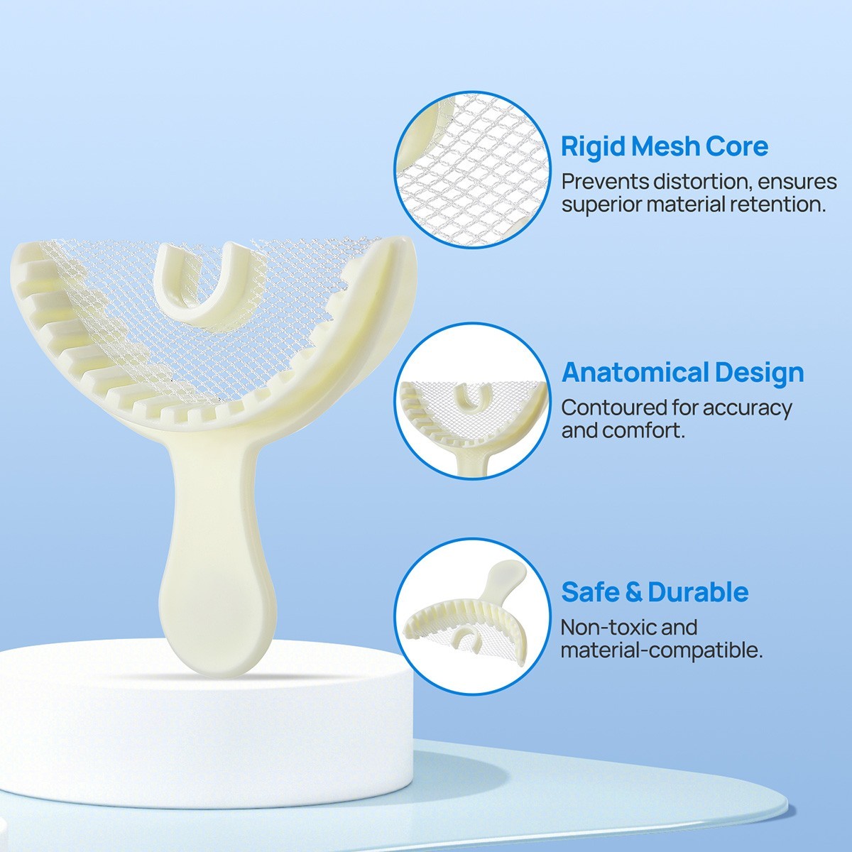 30pcs AZDENT Dental Impression Bite Registration Triple Trays Mold Disposable