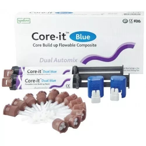 New Dental Spident Core it Blue – Dual Syringe Pack 10 gm X 2 Free II Ship