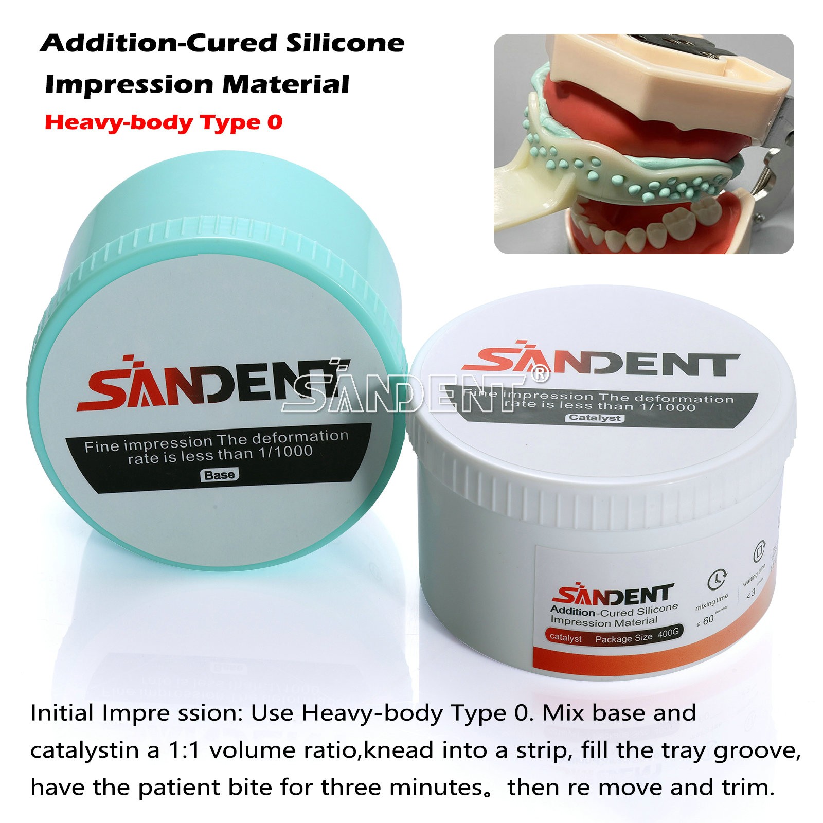 Dental Putty Soft, Fast Set – BLUE, 250 mL Base and 250 mL