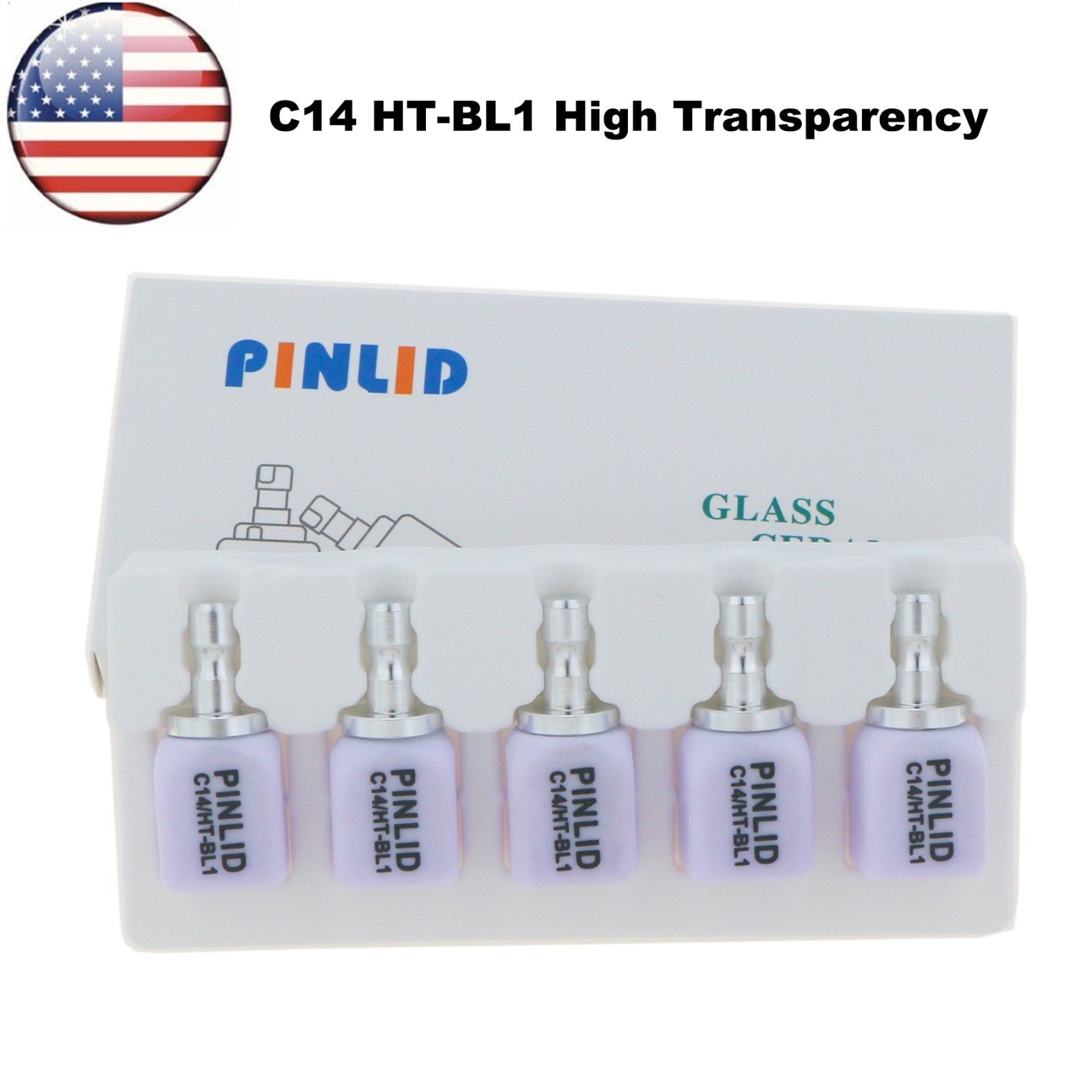 US C14 Glass Ceramic Lithium Disilicate Blocks HT/LT BL1-BL4 CEREC Emax Block