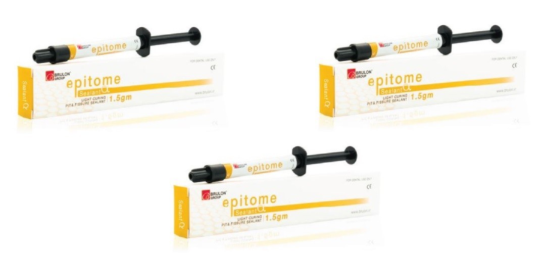 3 x Dental Epitome Light Curing High Stability Pit & Fissure Sealant 2gm Syr