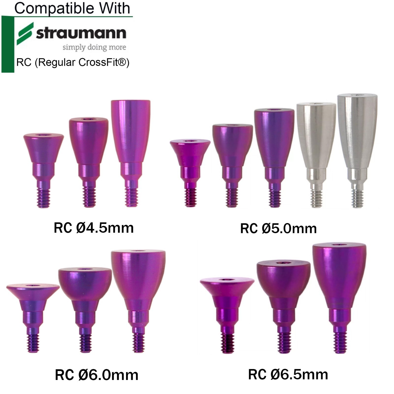 Fits Straumann ITI RC Healing Abutments Closure Caps Titanium Regular Screw