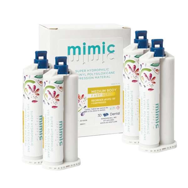 Mimic Heavy Body, Fast Set VPS Impression Material, 4- 50 ml cartridges. Gluten