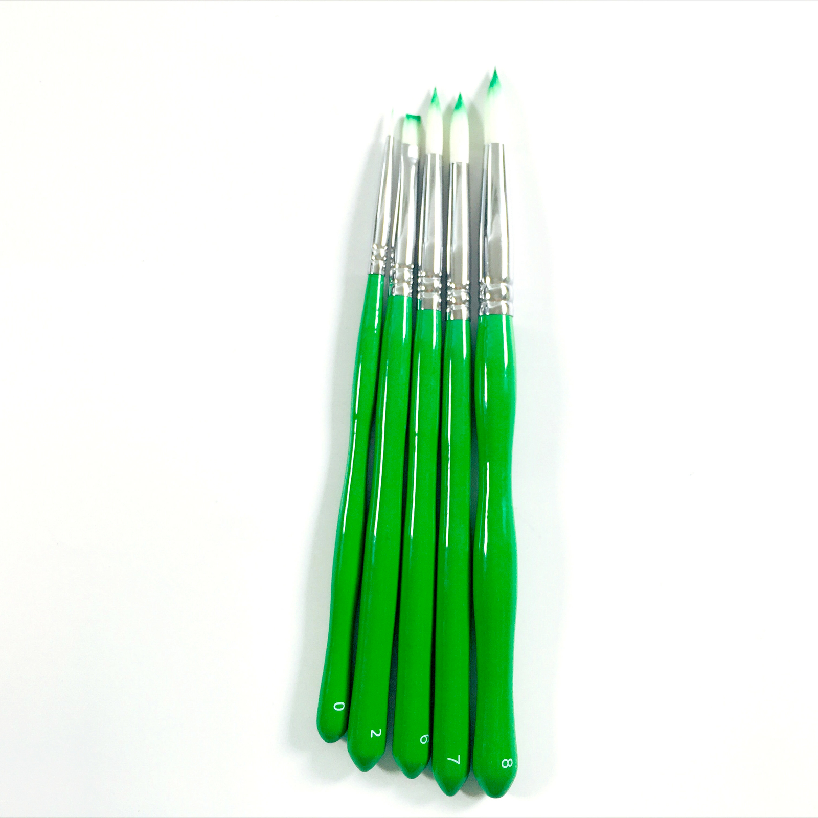 5pcs/Set Dental Green Porcelain Nylon Hair Brush Pen For Dental Lab #0 2 6 7 8