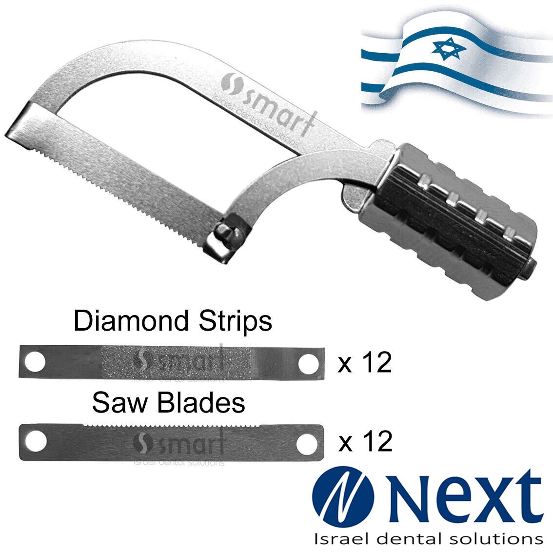 Dental proxicut set holder saw blades diamond strips restorative orthodontic 12
