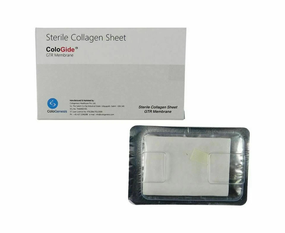 3 Pack of New Colo Gide Sterile Collagen Sheet GTR Membrane 15x20mm (Fast Ship)