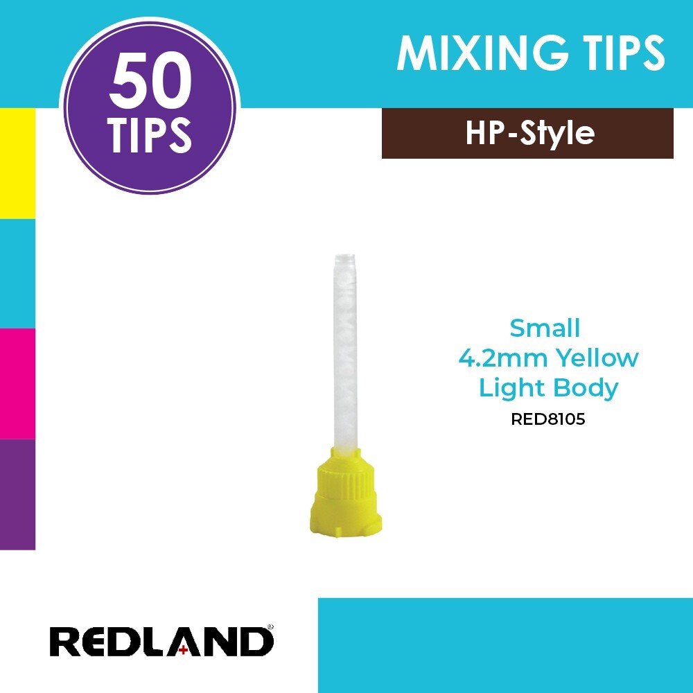 REDLAND Yellow HP Mixing Tips Defend Type 4.2mm Light Body 50PK