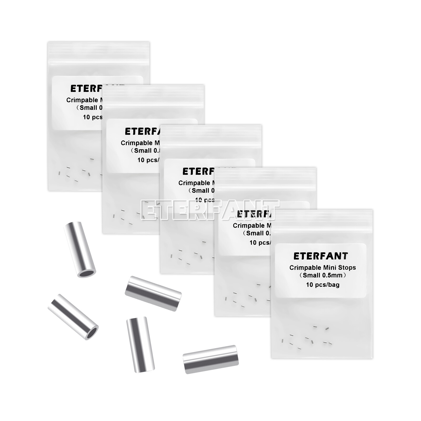 ETERFANT Dental Ortho Crimpable Mini Stops 0.5mm Crimpable Hooks Round Wires