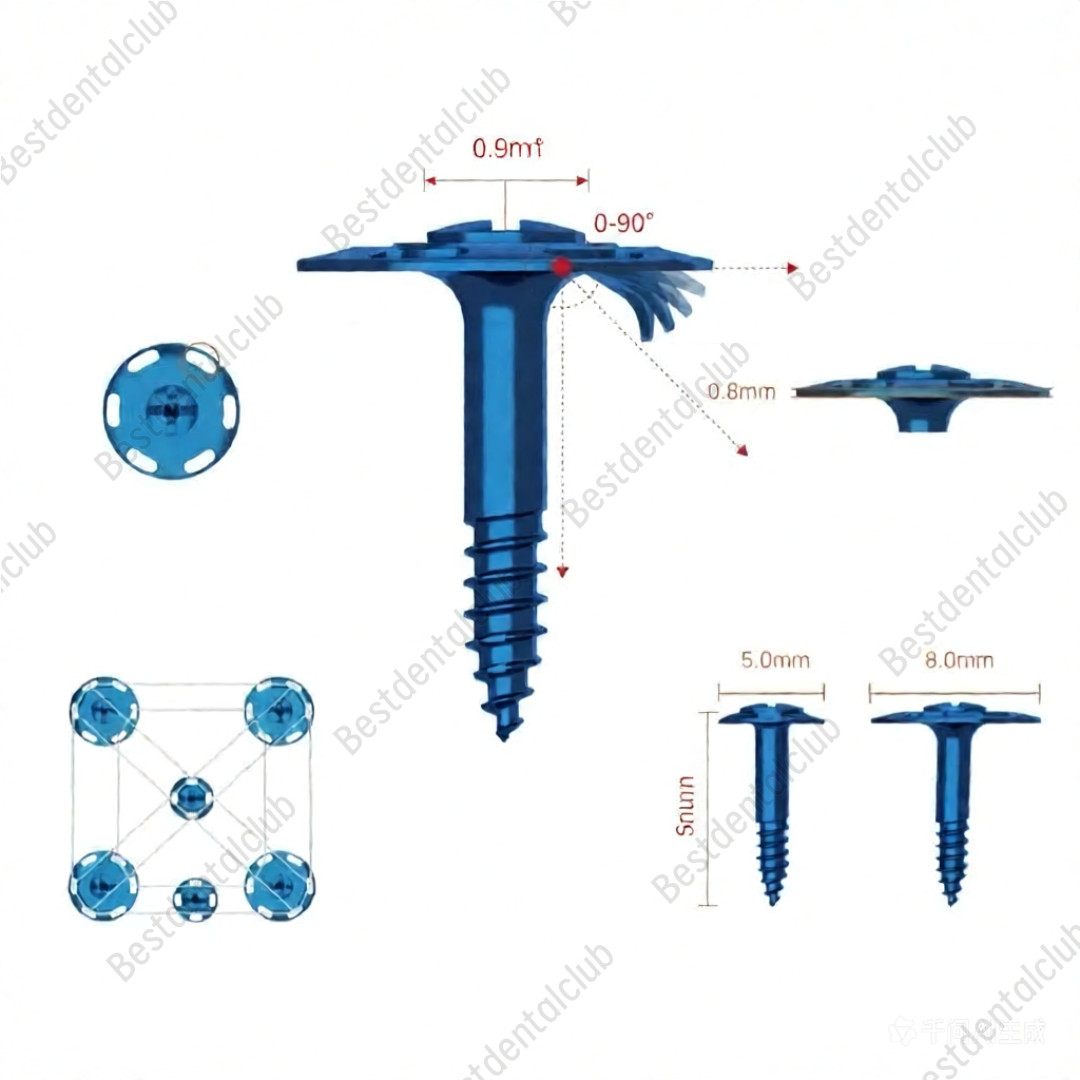 6Pcs Dental GBR Tent Screw Guide Regeneration Tent Screw Driver USA STOCK
