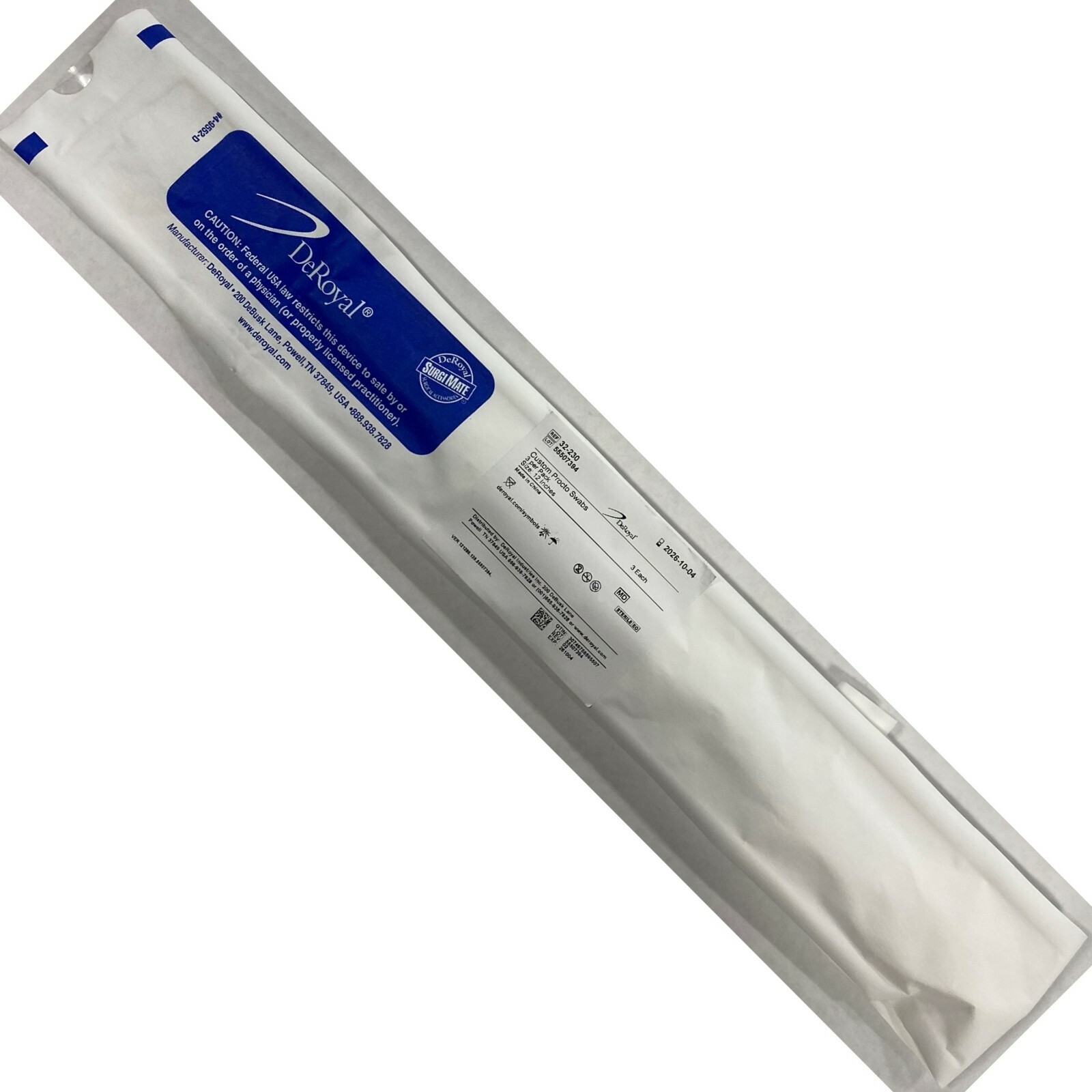 *3-Pack* DeRoyal Custom Procto Swabs 12″ Sterile Single Use 32-230