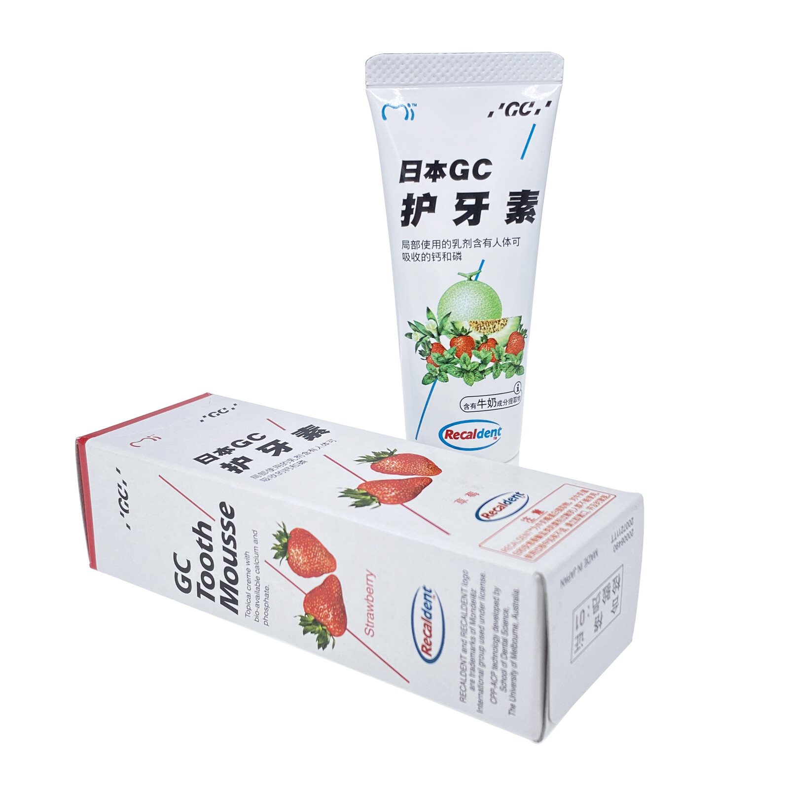 GC MI Paste Oral Topical Crème with RECALDENT 40g Tube – STRAWBERRY Flavor