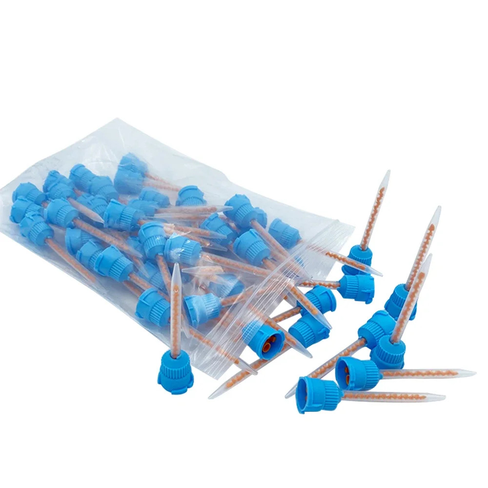 50pcs Dental Silicone Mixing Tips 1:1 Disposable Lab Impression Material Nozzles