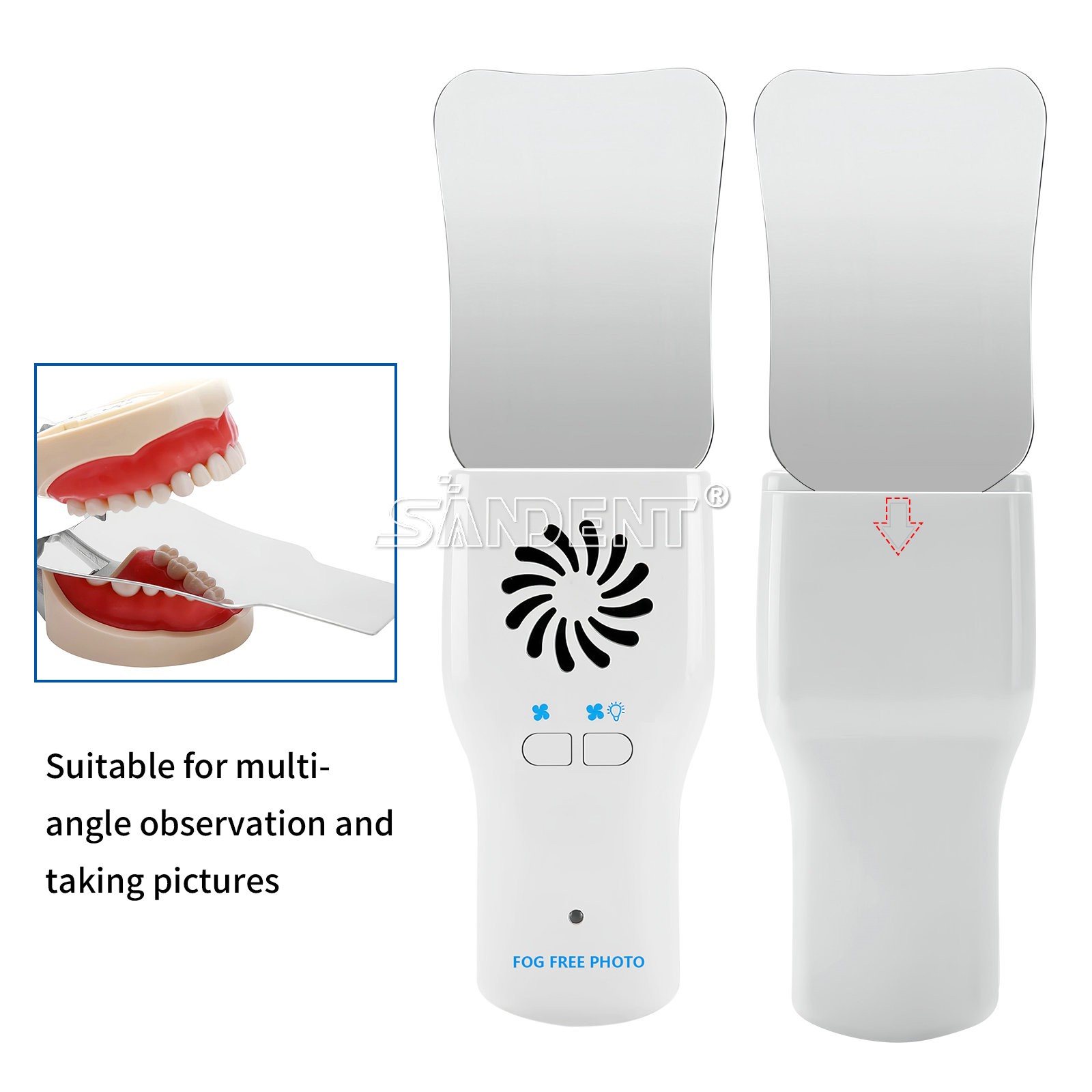 Dental Orthodontic LED Automatic Anti-fog Mirrors for Oral Photography Reflector