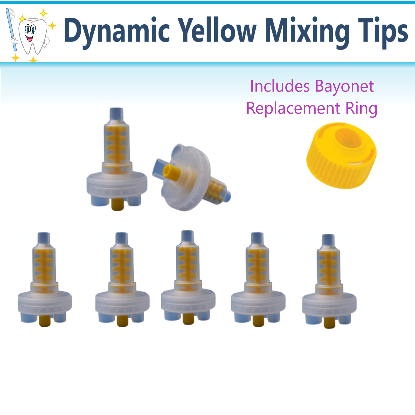 Dental Dynamic Yellow Mixing Tips FIts All Automatic Dynamic Mixing Units 380ml