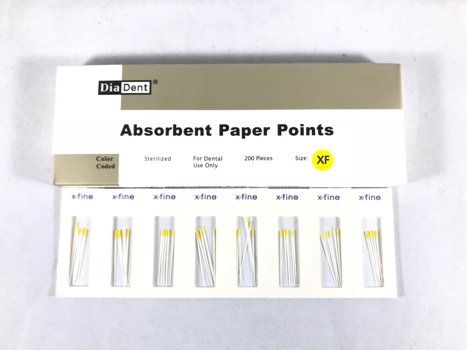 DIADENT Absorbent Paper Points Sterilized Color Coded 200/Pack Cell Pack