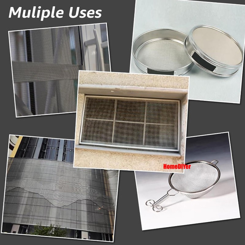 304 Stainless Steel Woven Wire Mesh Screen Metal Filter Grading Sheet 5-500 Mesh
