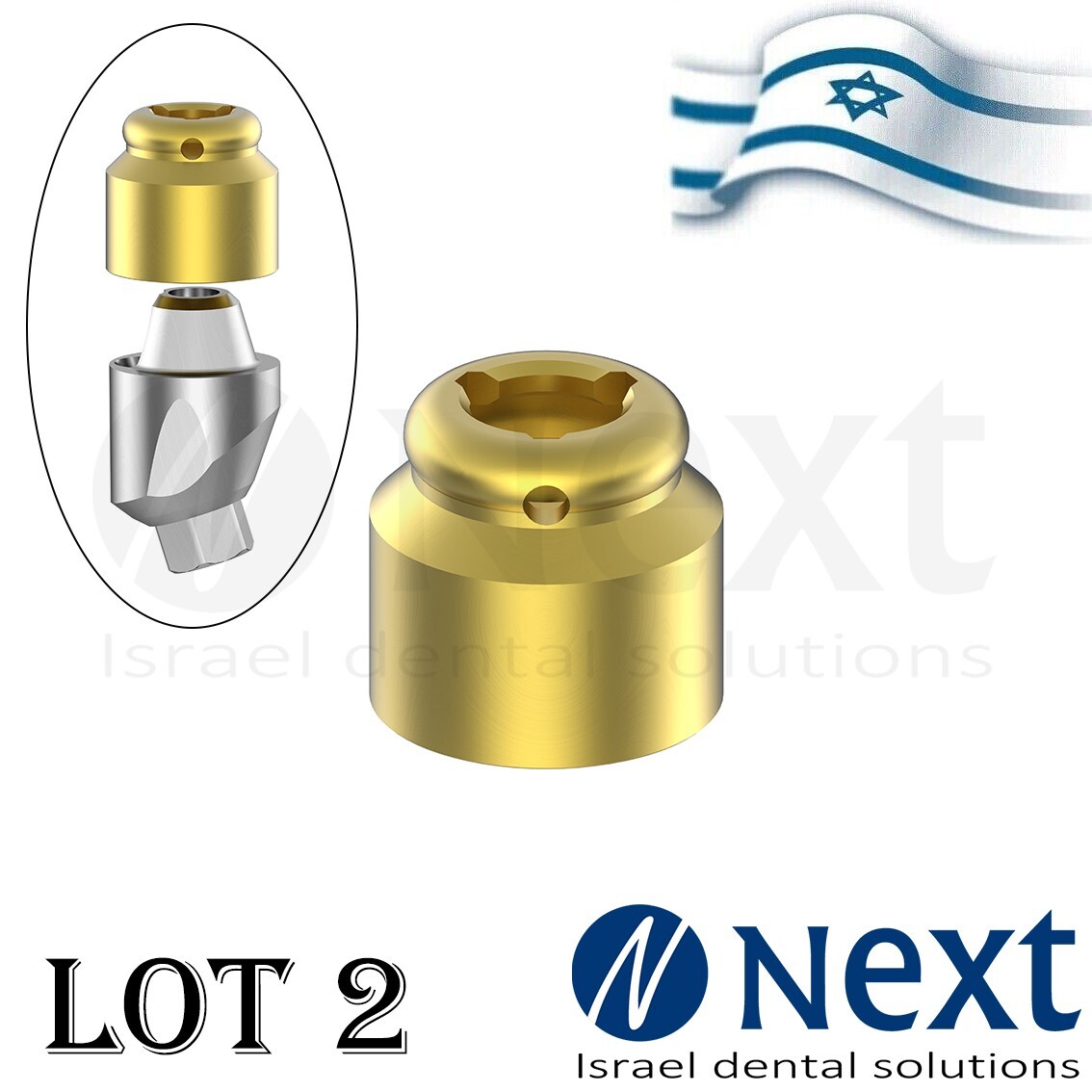 LOTx2 Attachment Flat Abutment Only For Multi Unit 1.4