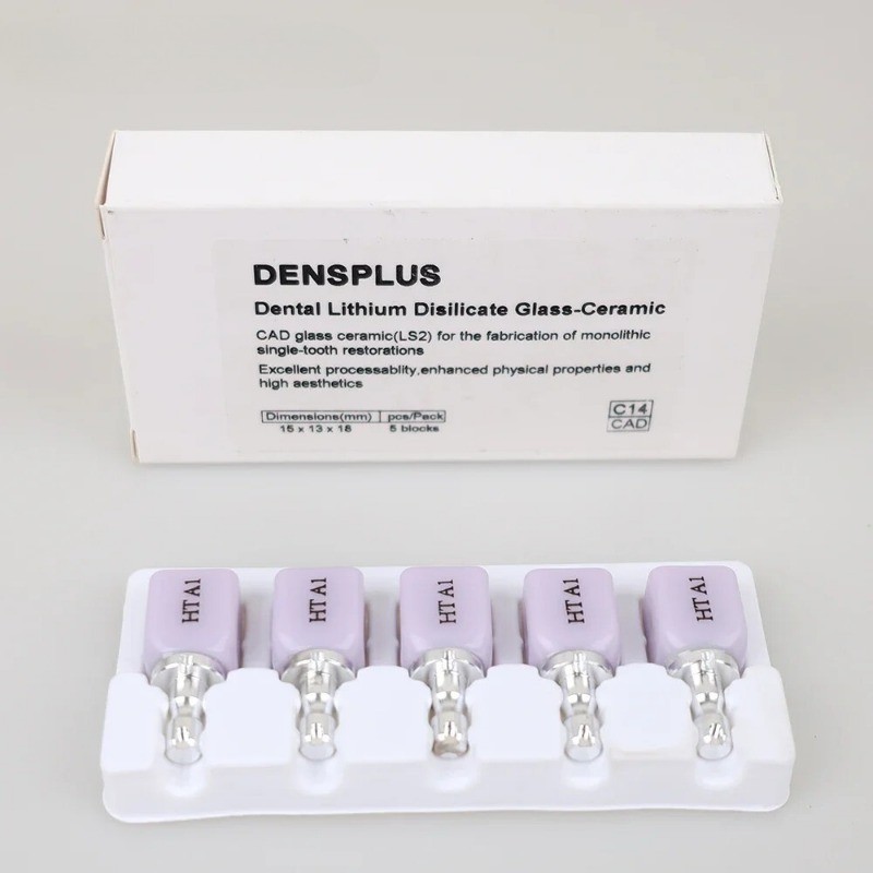 Dental Lithium Disilicate C14 Glass Ceramic Blocks HT/LT for CAD CAM Veneer 5Pcs