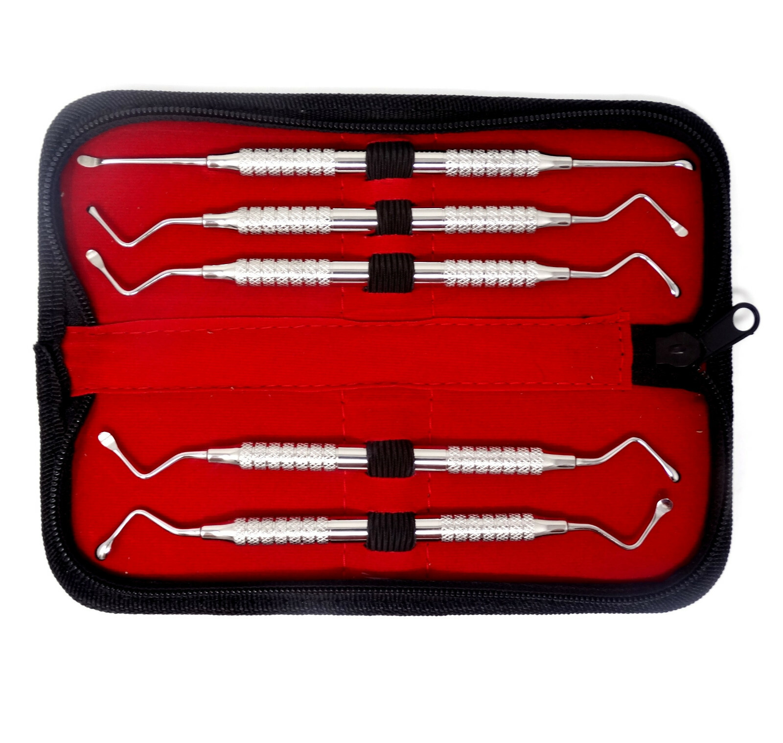 SET OF 5 PCS AUTOCLAVABLE PACIFATED PERIODONTAL DENTAL LUCAS BONE CURETTES KIT