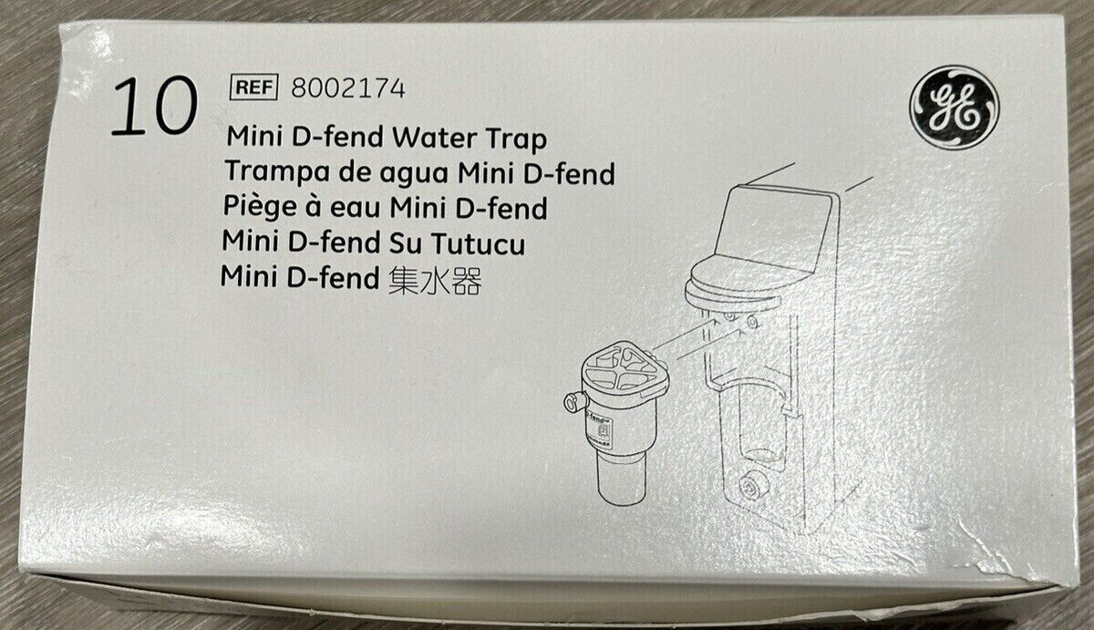 Brand New GE Healthcare MINI D-FEND WATER TRAPS 8002174 Box of 10