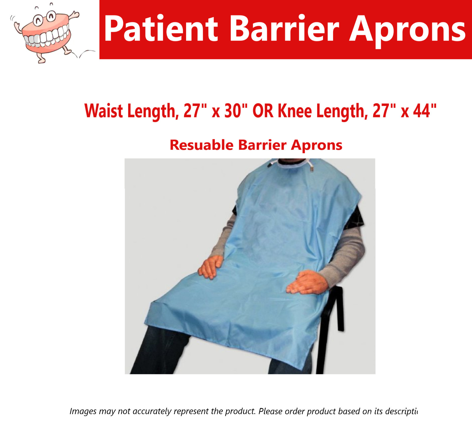 Dental Medical Plastic Apron, Knee Length, Waist Length, Patient Barrier Apron