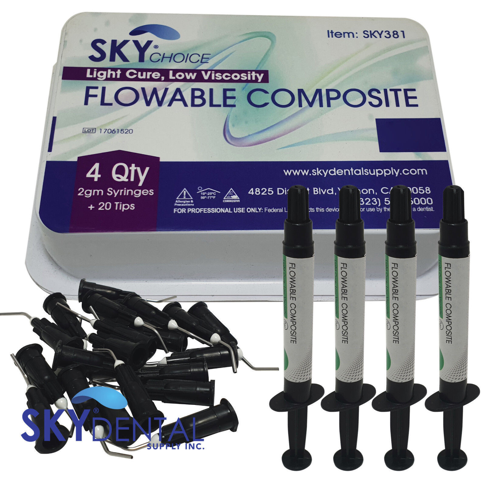 FLOWABLE COMPOSITE 4 SYRINGES +20 Tips A1 A2 A3.5 B1 B2 B3 B4 C1 C2 C3 C4 D2 D3