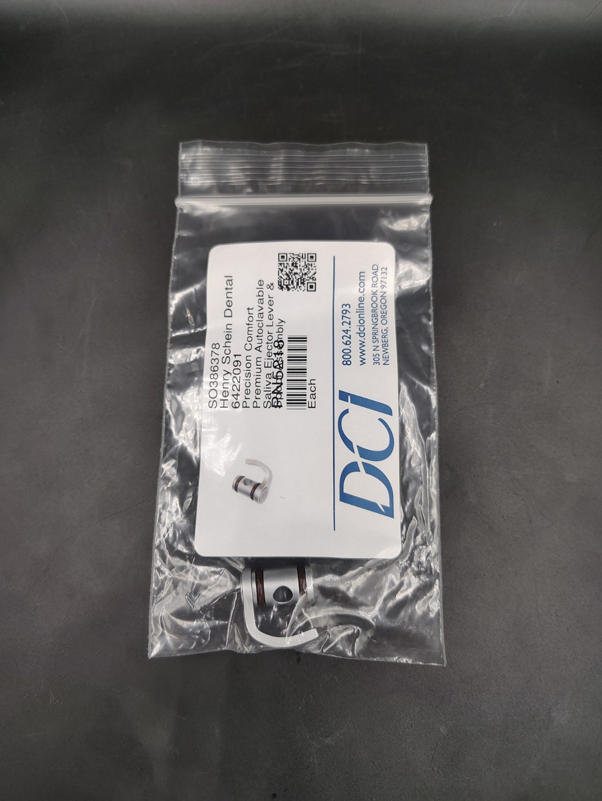 Henry Schein DCI Premium Autoclavable Saliva Ejector Lever & Spool Assembly