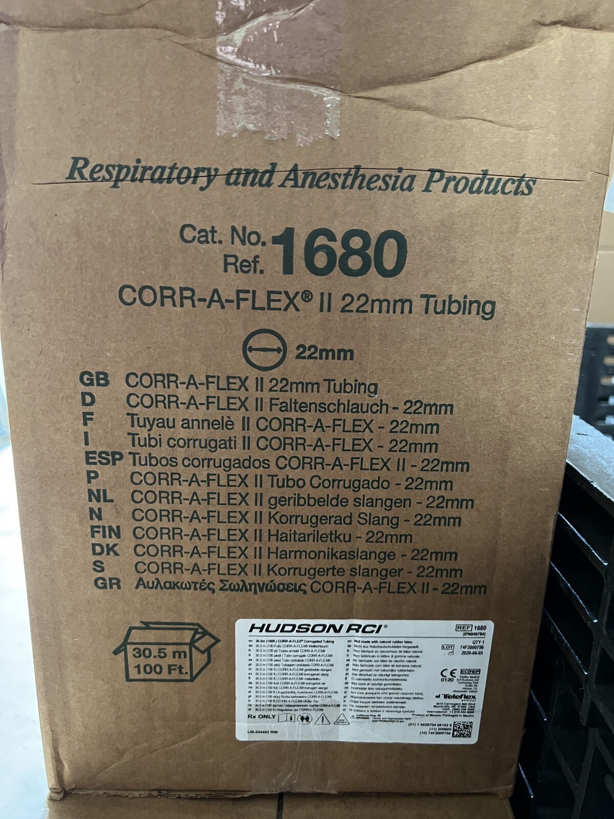 1 Box~Hudson RCI~Corrugated Aerosol Tubing~#1680~100’~CORR A FLEX roll~22mm