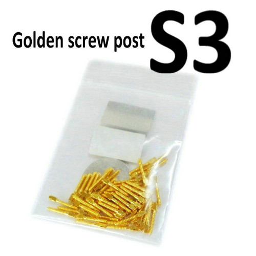 30 Pcs Dental Screw Post Endo Root Canal Conical Refills Golden/Titanium/Steel