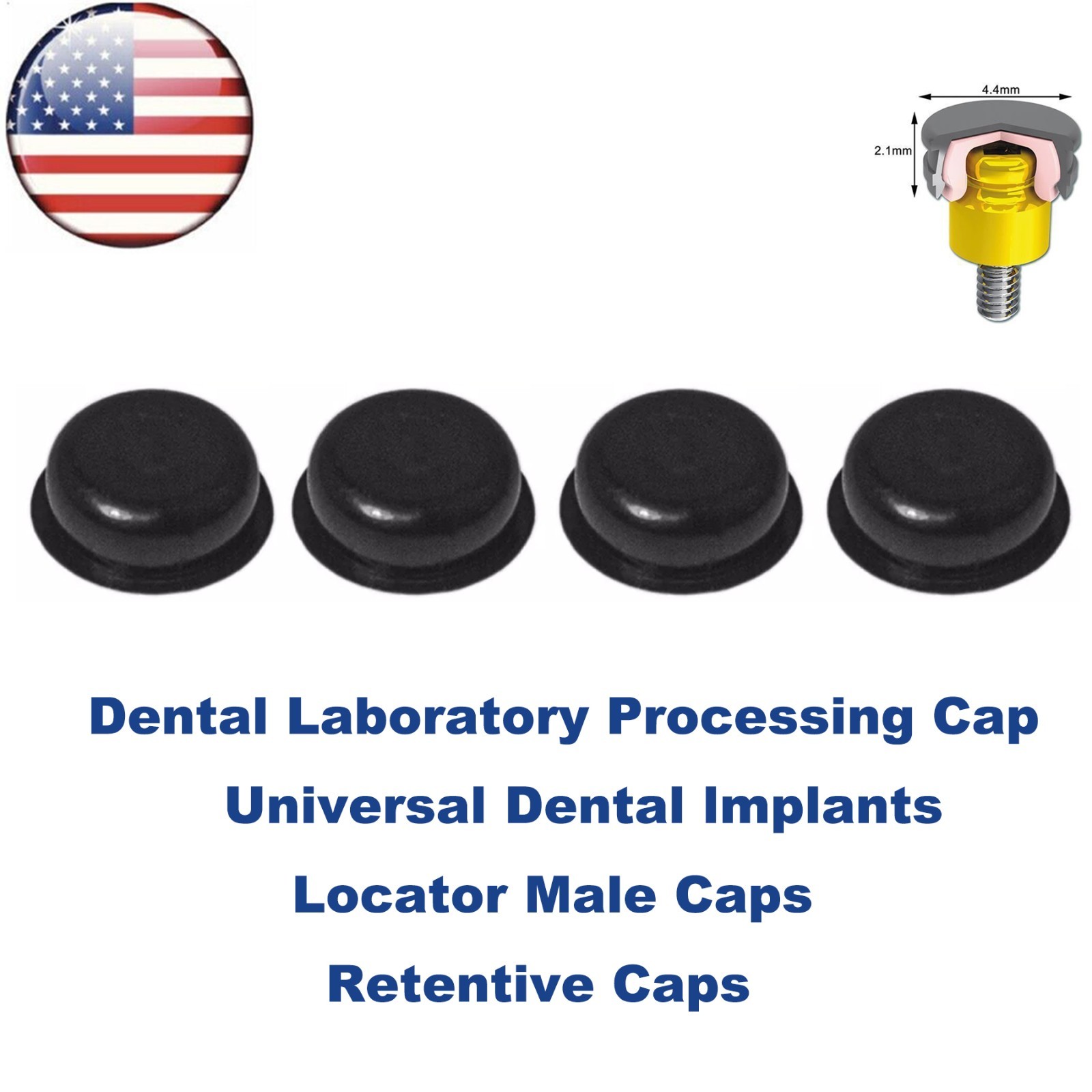 US Dental Universal Implant Strong Retention Caps 1.2/2.4lbs Locat0r Core Tool