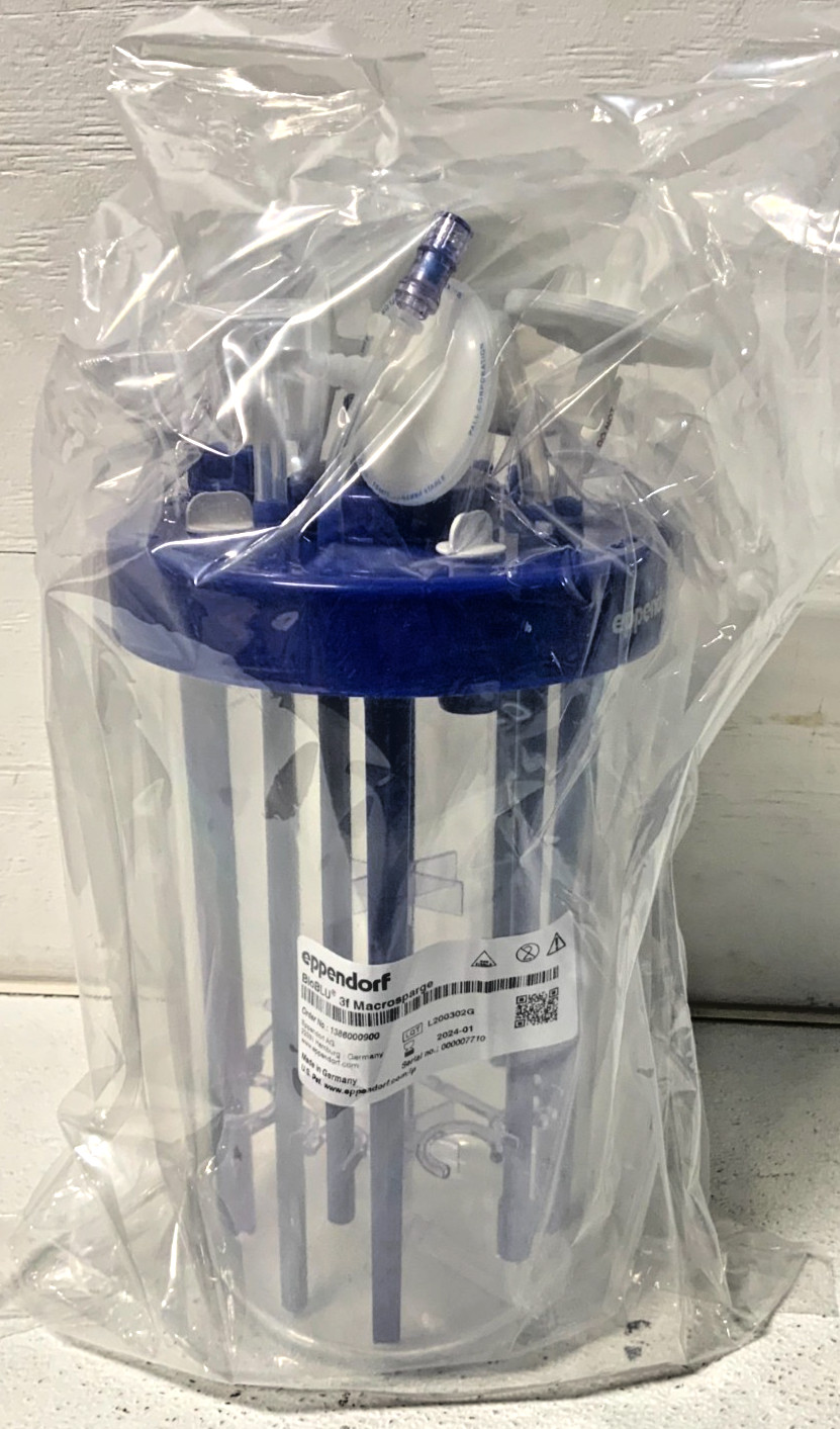 New Eppendorf BioBlu 3f f Macrosparge Single-Use Bioreactors Vessel 1386000900