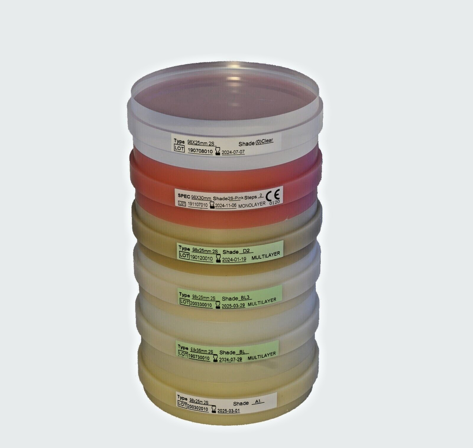 Multilayer PMMA 98x12mm Shade A2