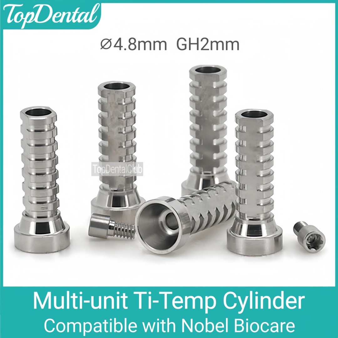 ⌀4.8 Dental Titanium Cylinder Multi Unit Temporary Abutment Ti MU Lab Fits Nobel